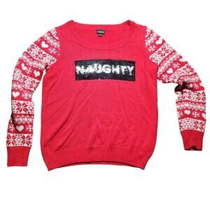 Torrid Christmas Naughty Nice Sequin Knit Sweater Plus Size 0X